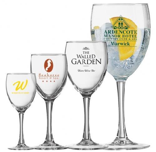 Branded Princesa Stemmed Wine Glasses